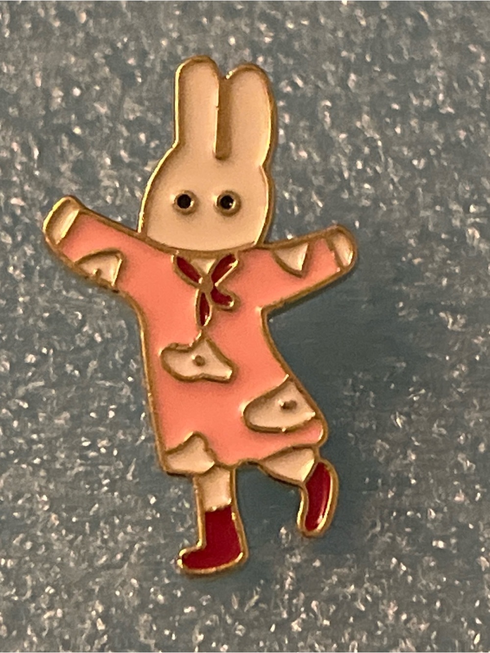 Cute Bunny Enamel Pin in Pink and Red